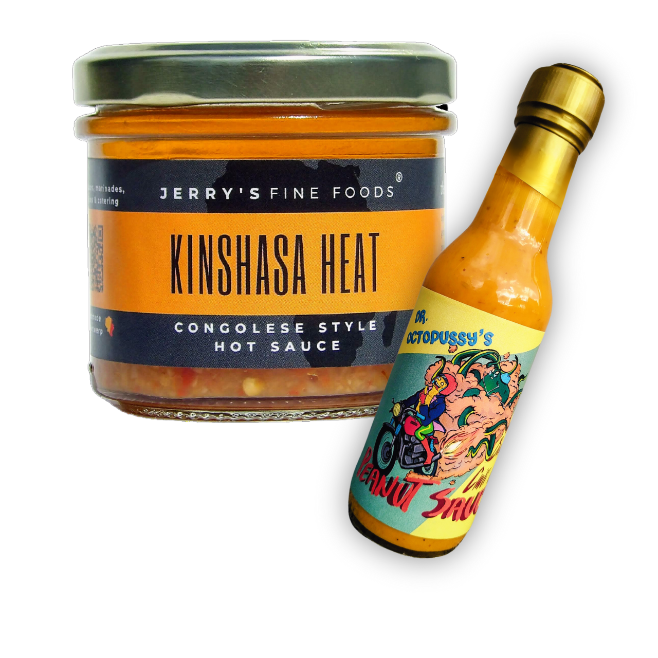 Kinshasa Heat and Dr. Octopussy's smoking burnout chili lime peanut sauce